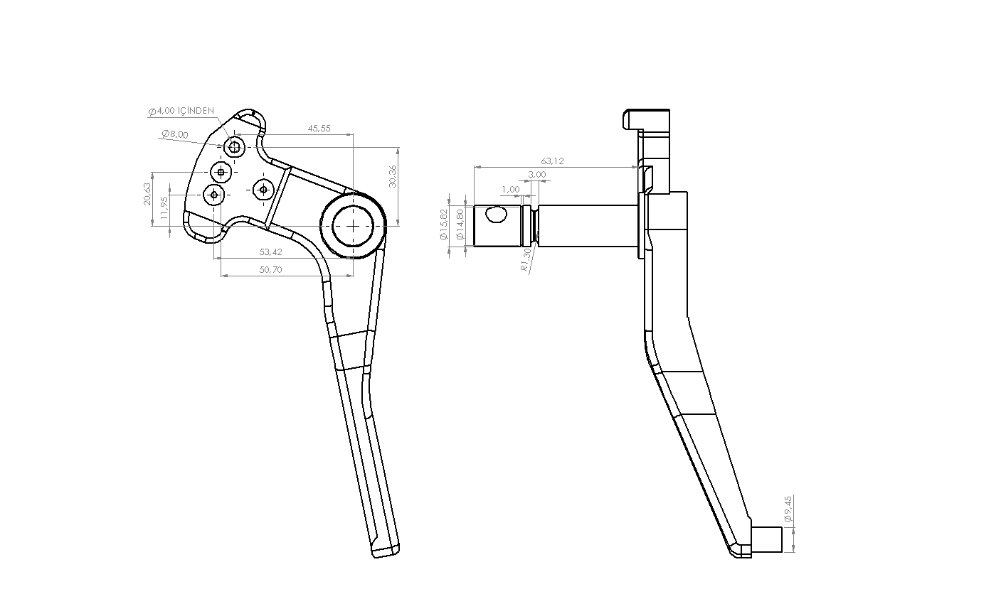 MF240/285/290/3105 PTO VİTES ÇATALI 4 DELİK