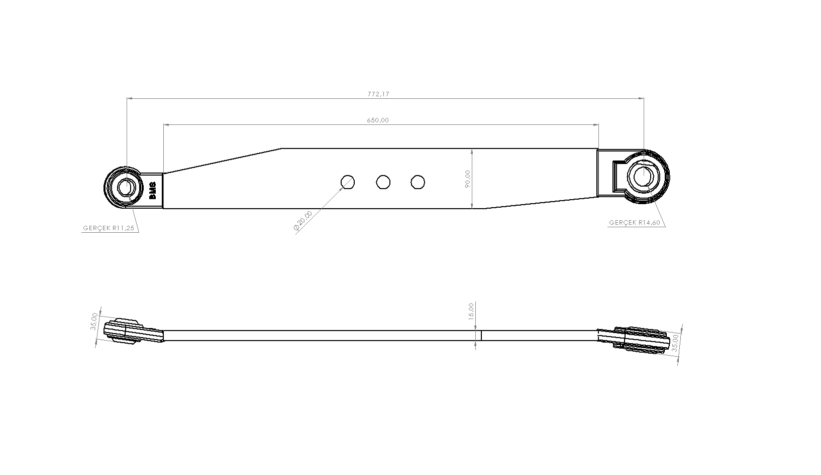 MF135 ÖZEL YAN KOL 2X1, -R